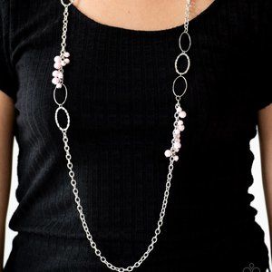 Paparazzi Flirty Foxtrot Pink Necklace and Earring Set